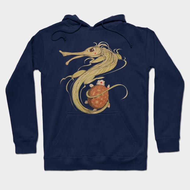 dragon and turtle Hoodie by federicocortese